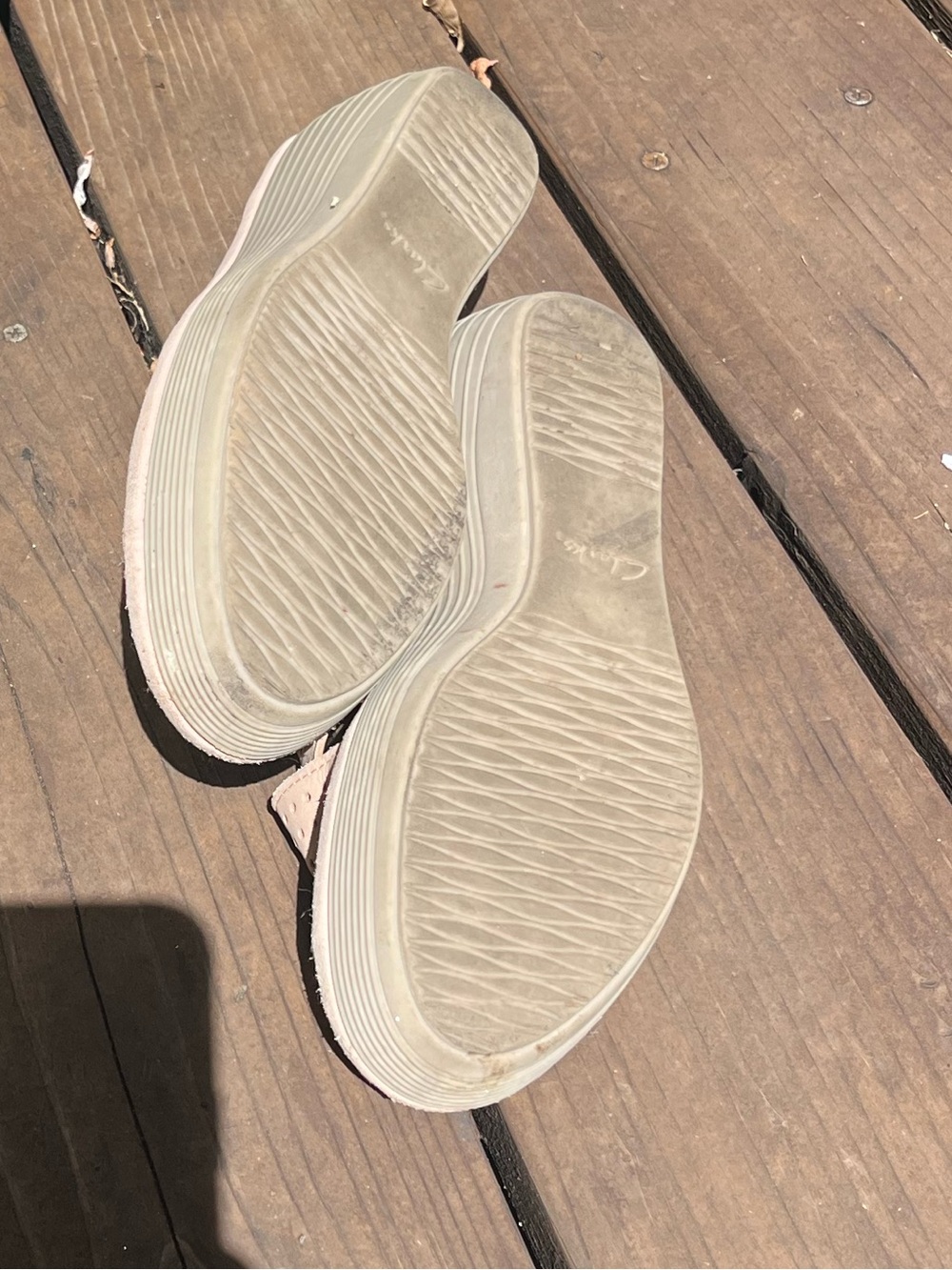 Clarks - Beige Suede Slingback Wedge Sandals - Picture 4 of 6